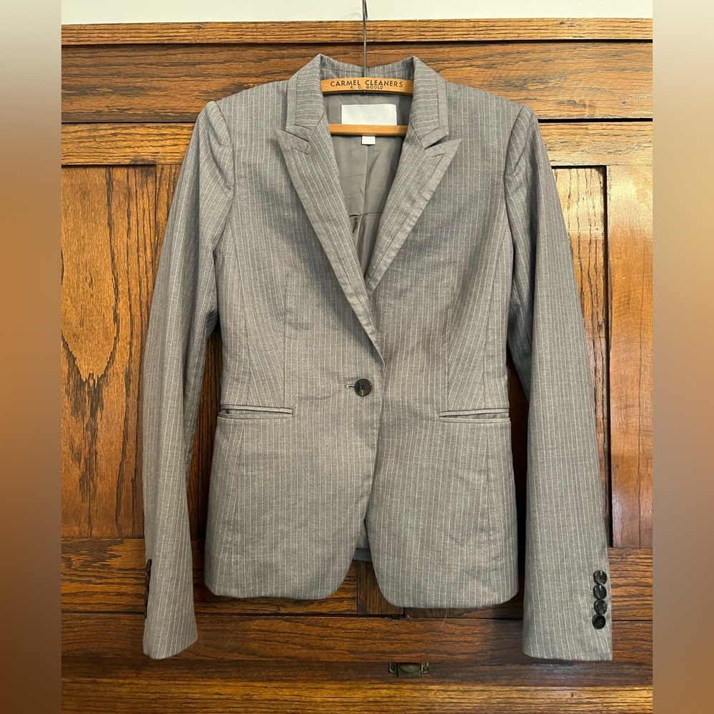 BOSS Hugo Boss Jelenna Pinstripe Wool One-Button Blazer Jacket, 2 - Picture 2 of 11